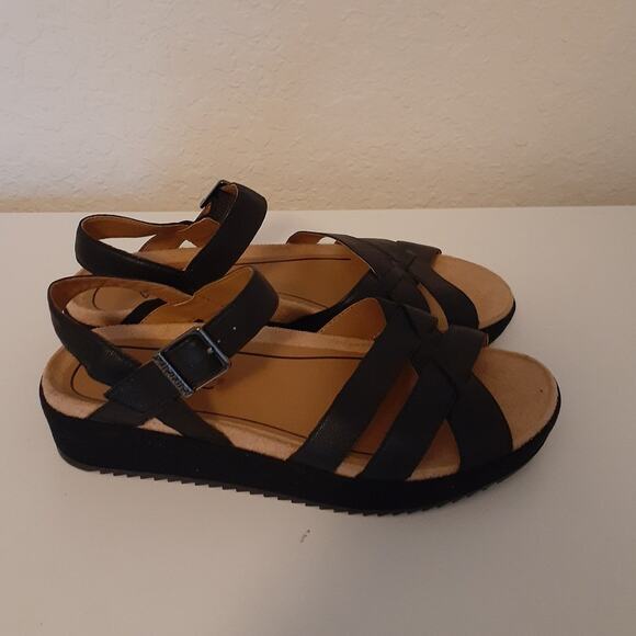 Vionic Black Ankle Strap Platform Comfort Sandals size 7 EXC condition - Picture 1 of 9